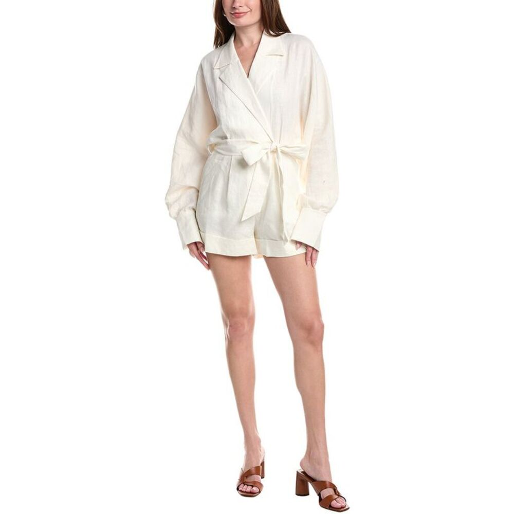 Sans Faff Womens  Linen Romper, White